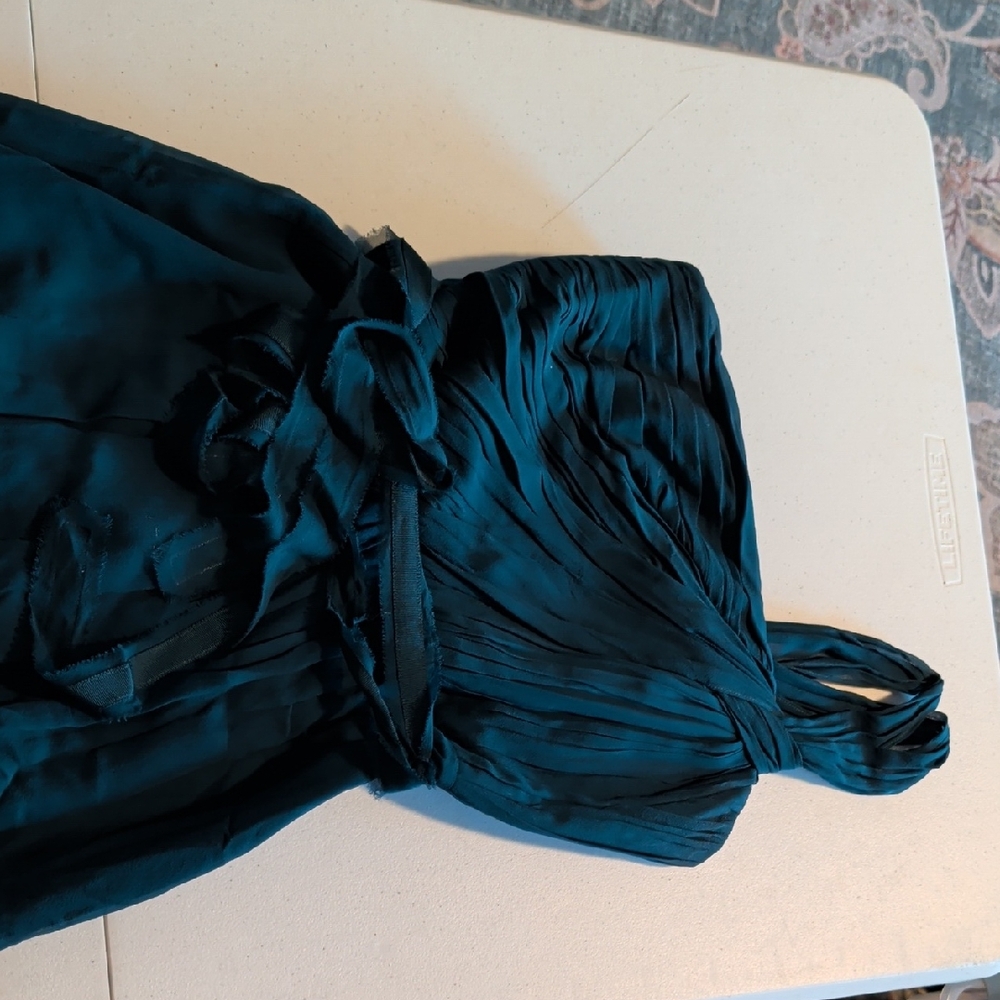 Ann Taylor Strapless Dress in Deep Teal